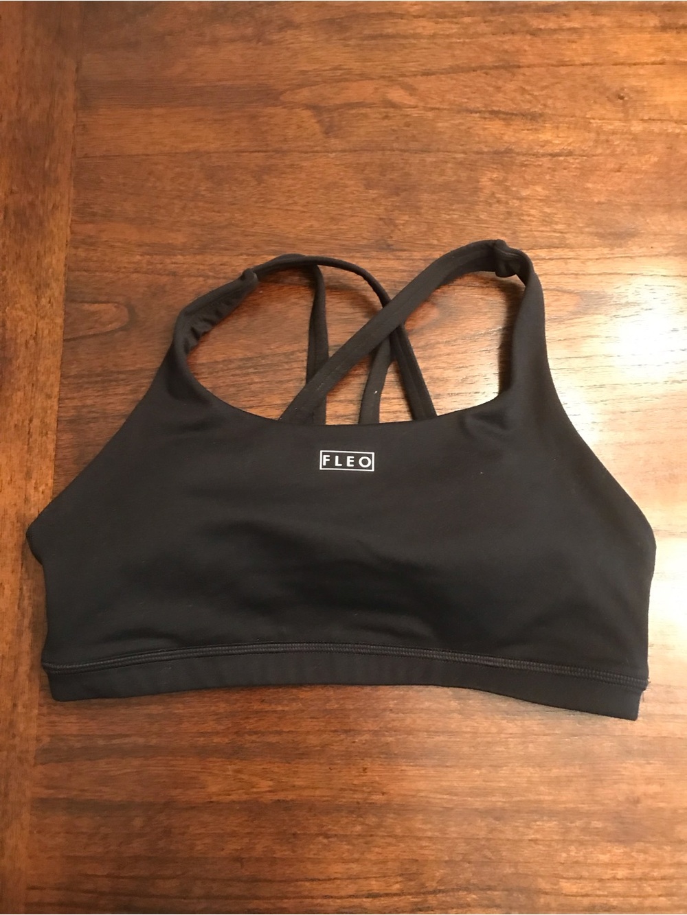 Fleo Black Crisscross Back Sports Bra